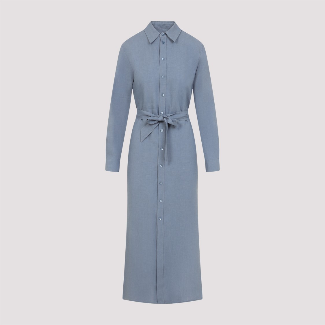 Polo Ralph Lauren Graison Light Blue Linen Long Dress