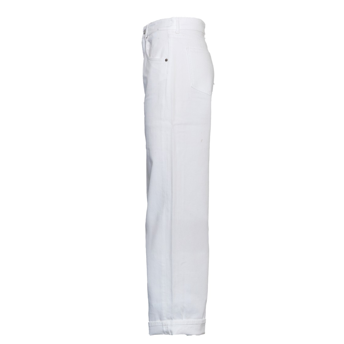 Department Five White Wide-leg Jeans With Custom Button Closure In White