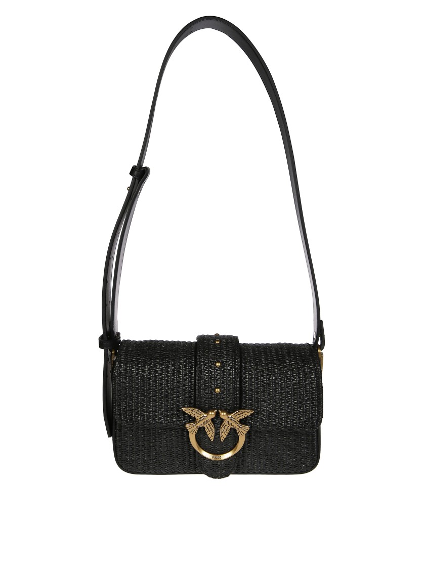 Pinko Mini Love Bag Slouchy Small Shoulder Bag In Gray