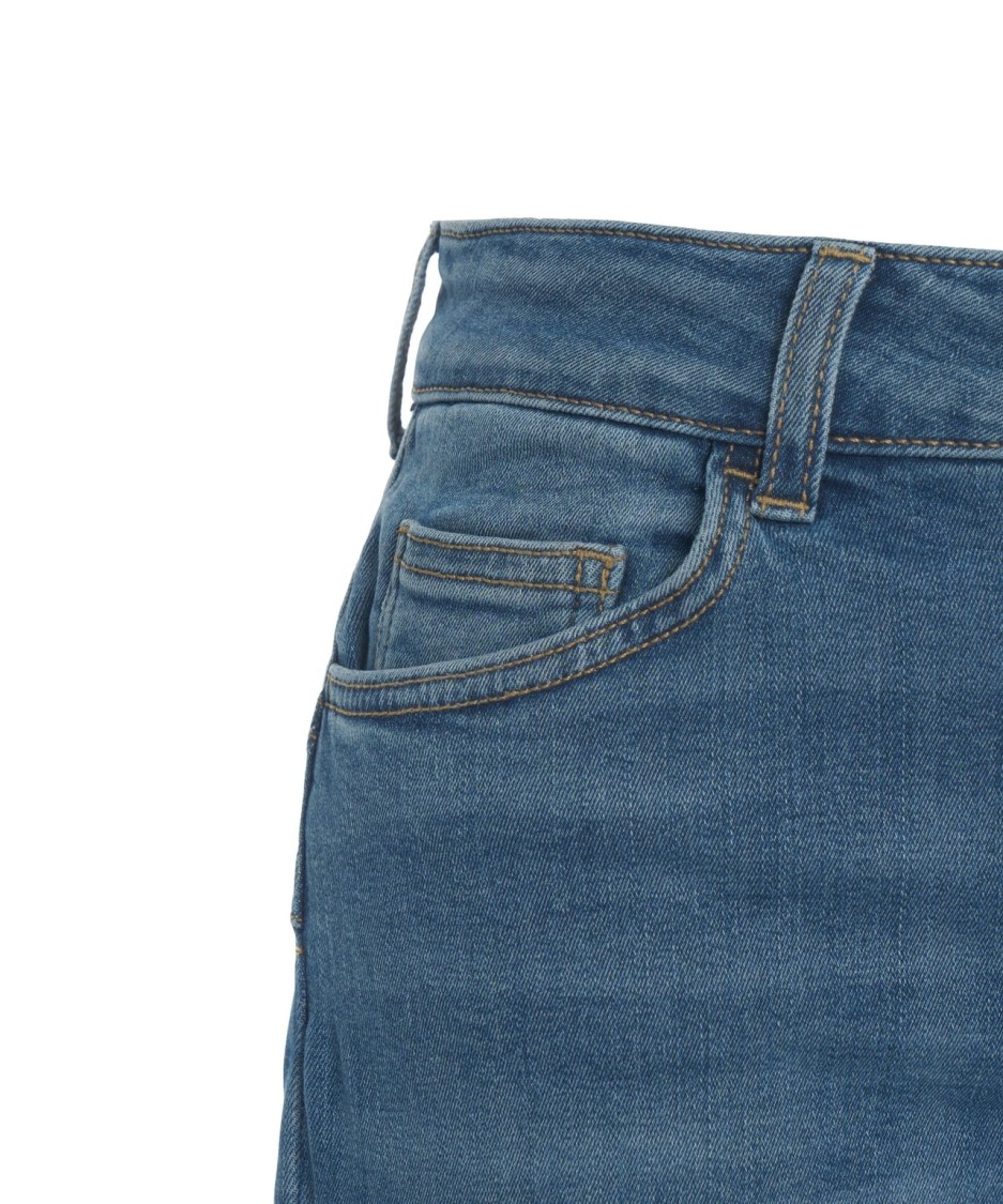 Shop Liu •jo Liu Jo Wide Leg Straight Cropped Jeans In Blue