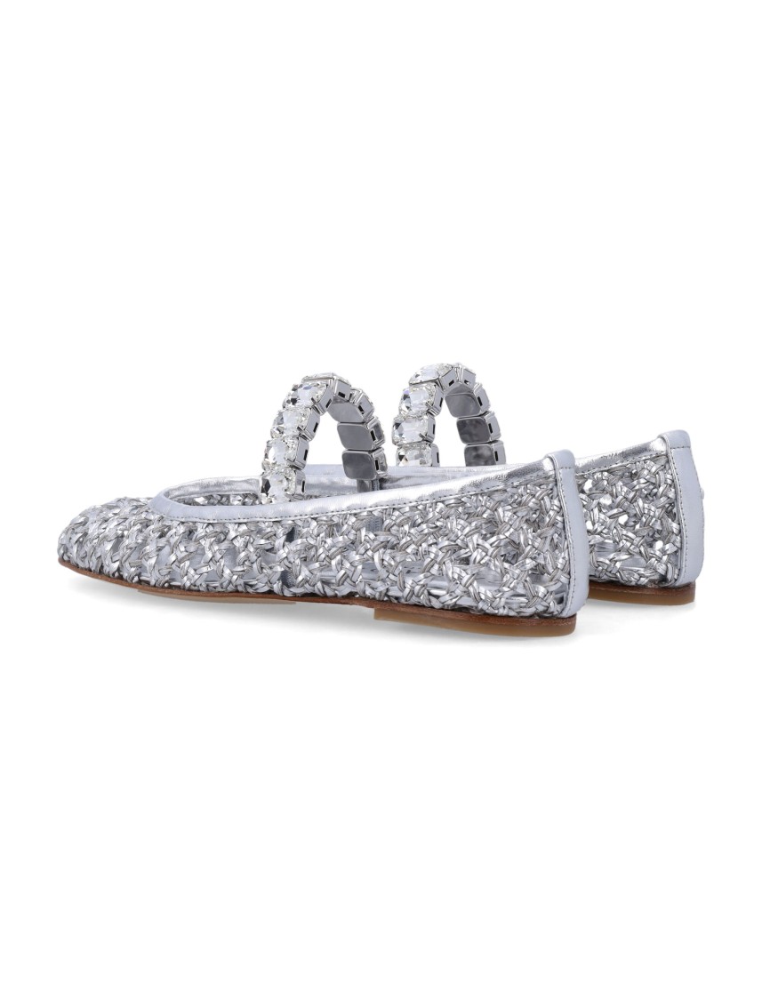 Casadei Lace-up Shoes With Embellished Round Toe In White