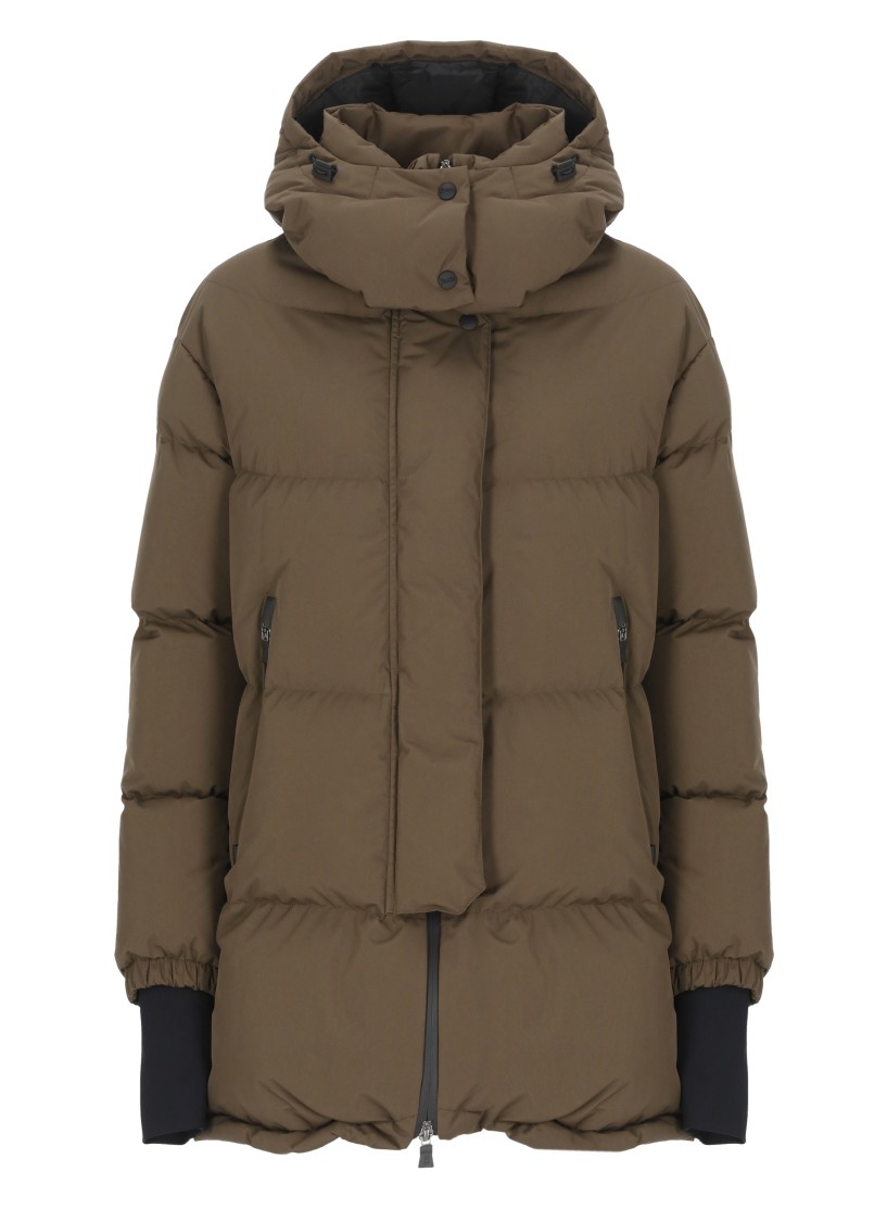 Herno Quilted Down Jacket With Hood And Vents In Brown