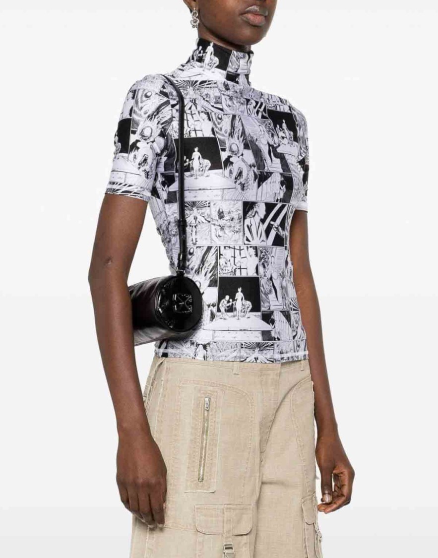 Off-white Torpedo Arrow Logo Small Shoulder Bag In Black
