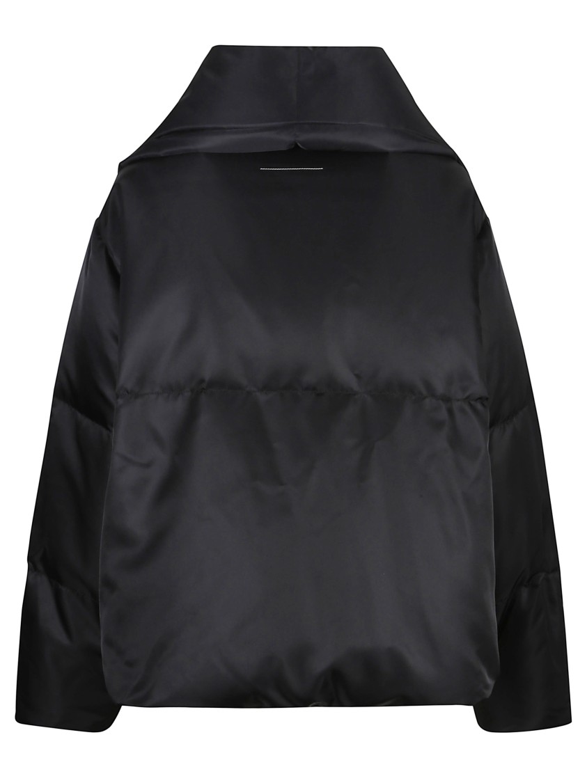 Mm6 Maison Margiela Mm6 By Maison Margiela Short Asymmetrical Down Jacket In Polyamide In Black