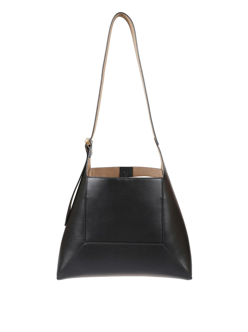 Jimmy Choo Structured Leather Shoulder Bag In Black