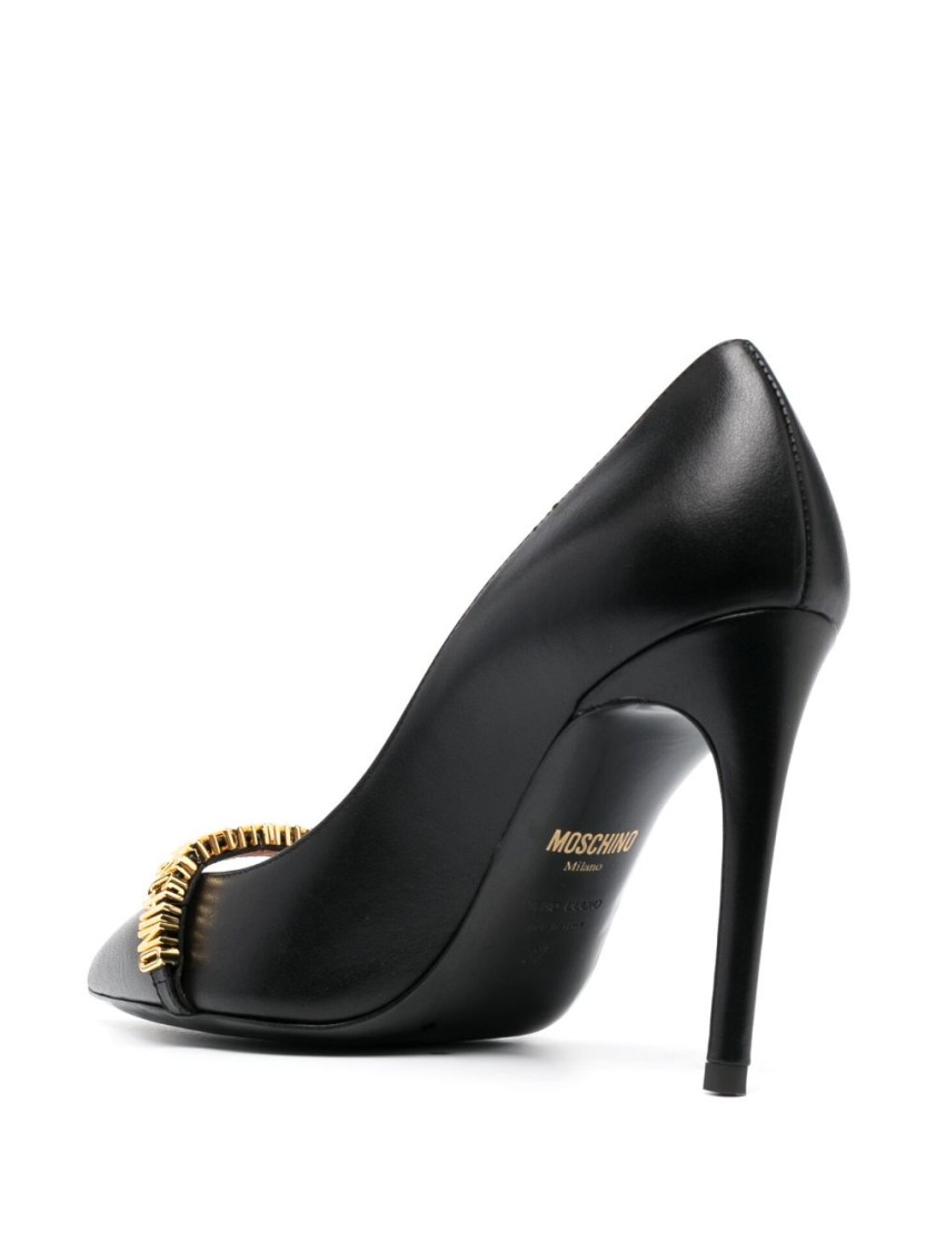Moschino Pointed Toe Pumps In Black