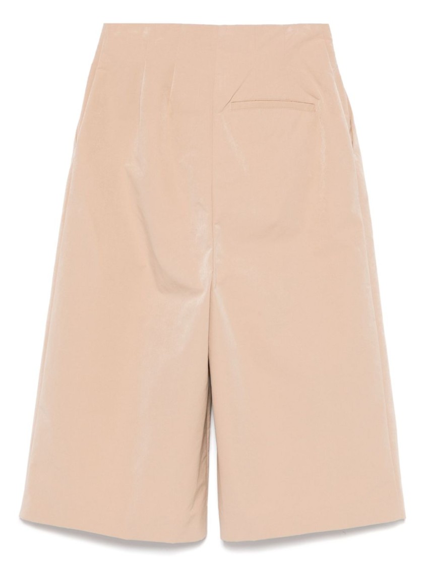 Shop Philosophy Di Lorenzo Serafini Wide-leg Beige Trousers With Elegant Pleats In Neutrals