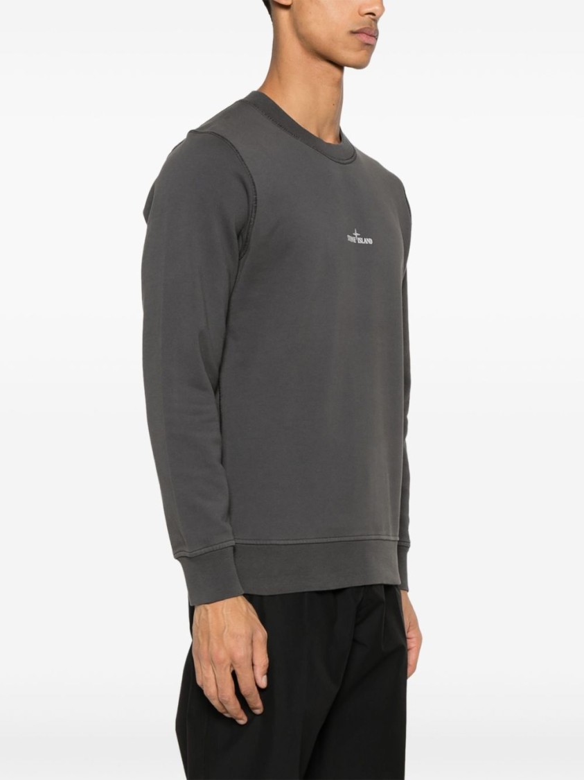 Stone Island Sweatshirt With Industrial Flow Print In Gray