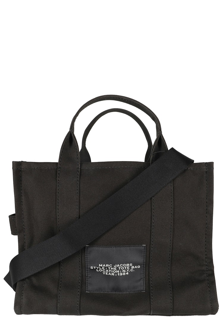 Shop Marc Jacobs Structured Canvas Tote In Black