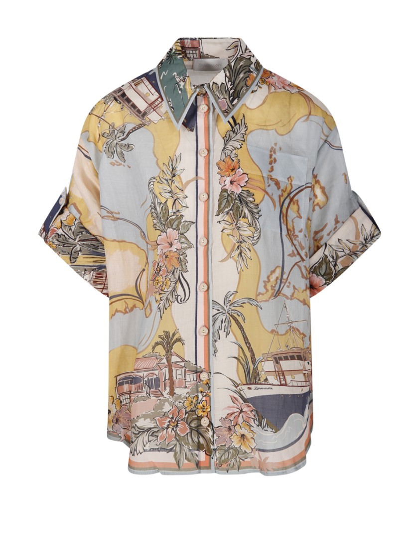 Shop Zimmermann Tallow Relaxed Shirt In Brown