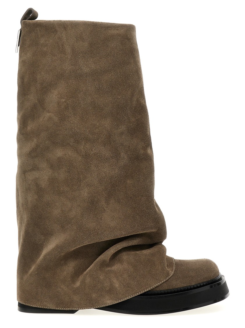 Attico The  'robin Combat' Boots In Gray