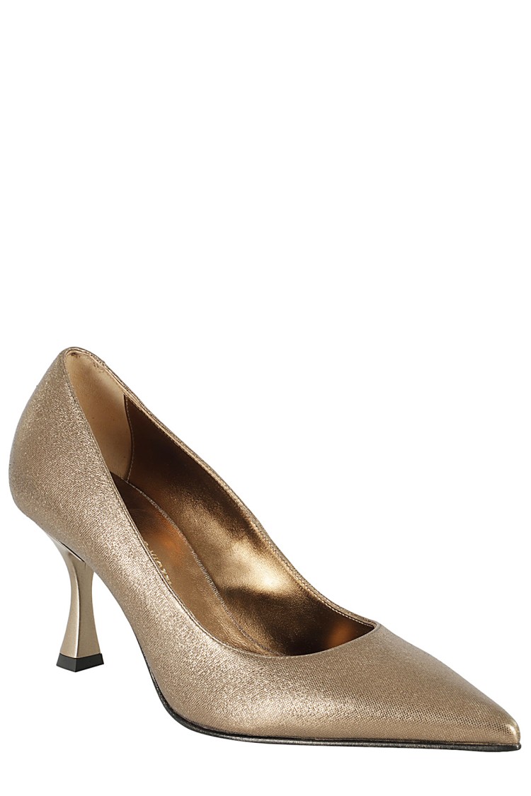 Shop Giampaolo Viozzi Pixel Lame Pumps In Gold