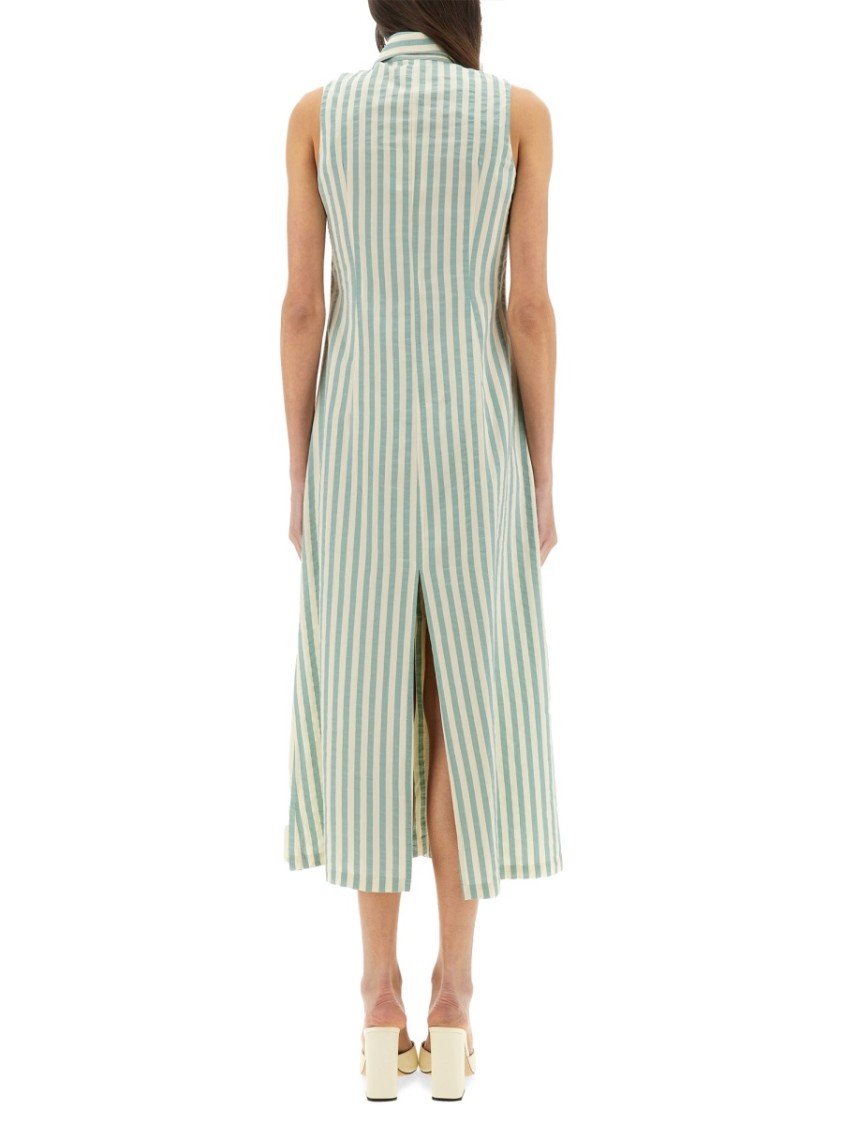 Alysi Striped-pattern Sleeveless Midi Dress In Green