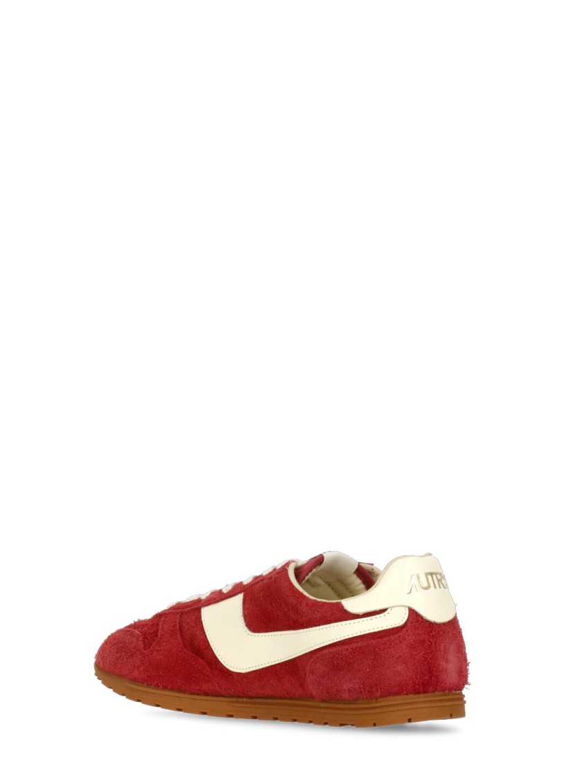 Autry Windspin Sneakers In Suede And Parrot Leather And Rutabaga In Red