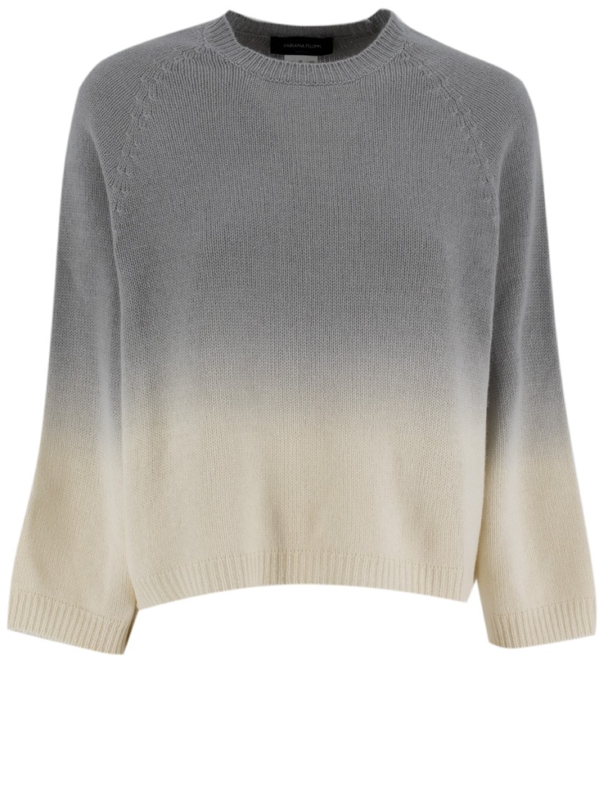 Fabiana Filippi Oversized Crew-neck Sweater With Dip-dyed Finish