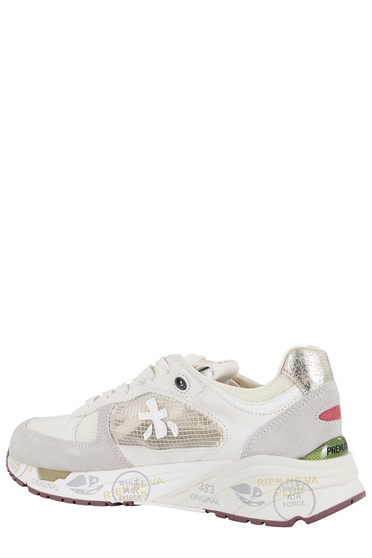 Premiata Bianco Sneakers With Textured Blend