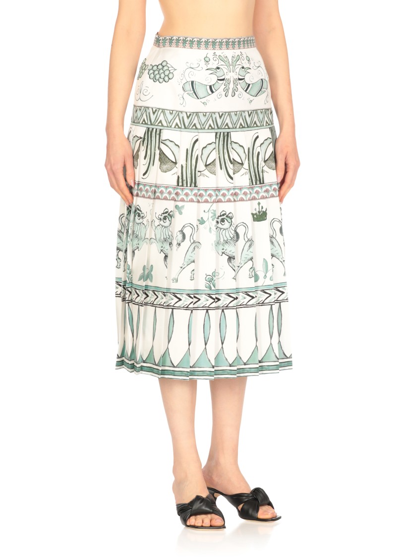 Shop Fabiana Filippi White Silk Skirt