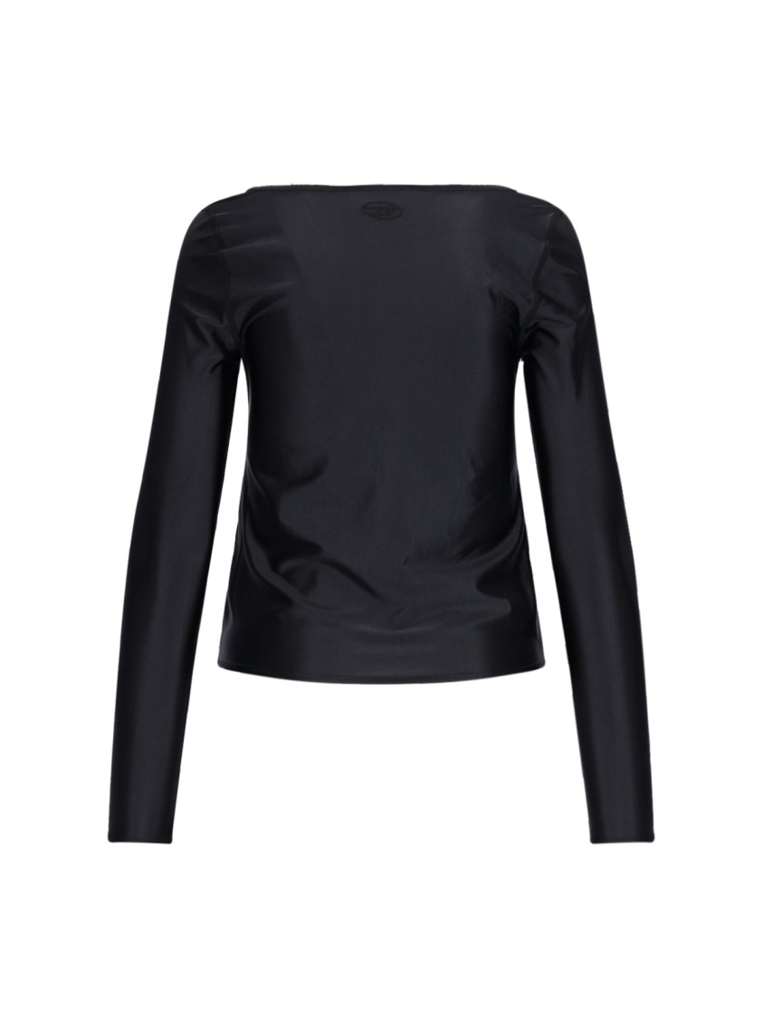 Shop Diesel "t-knot" Draped Top – Black