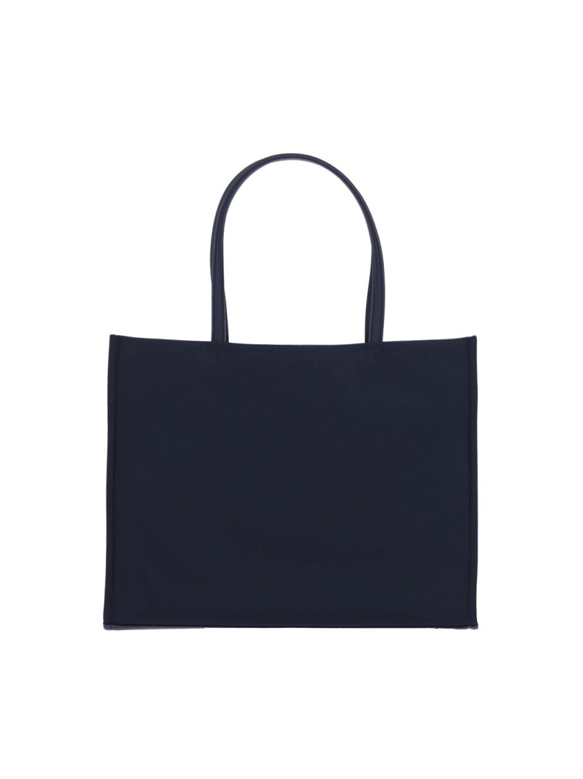 Tory Burch Navy Recycled Nylon Tote With Leather Accents In Blue