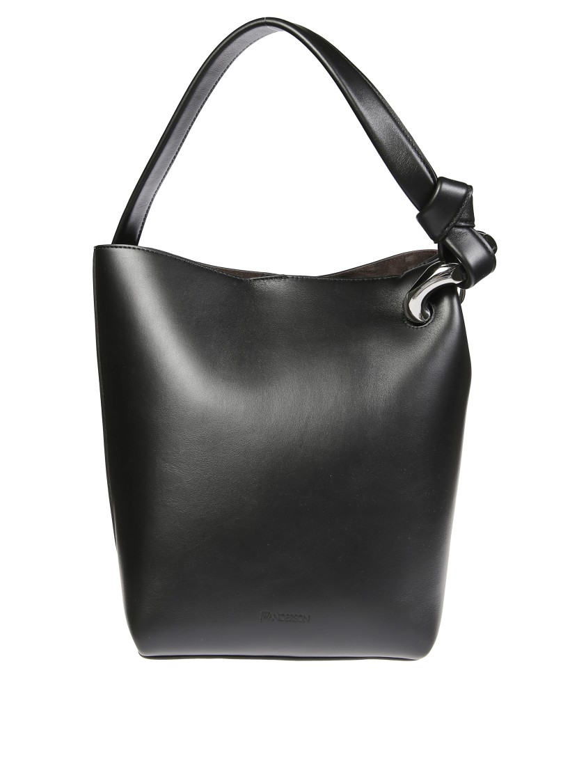 Jw Anderson Borsa A Secchiello In Pelle Nera Donna In Black