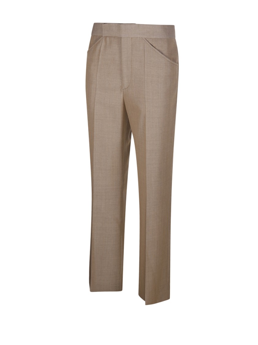Shop Victoria Beckham 70s Cropped Flare Pant In Brown