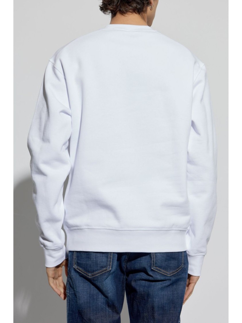 Shop Dsquared2 Relaxed Fit White Sweatshirt With Bold Lettering