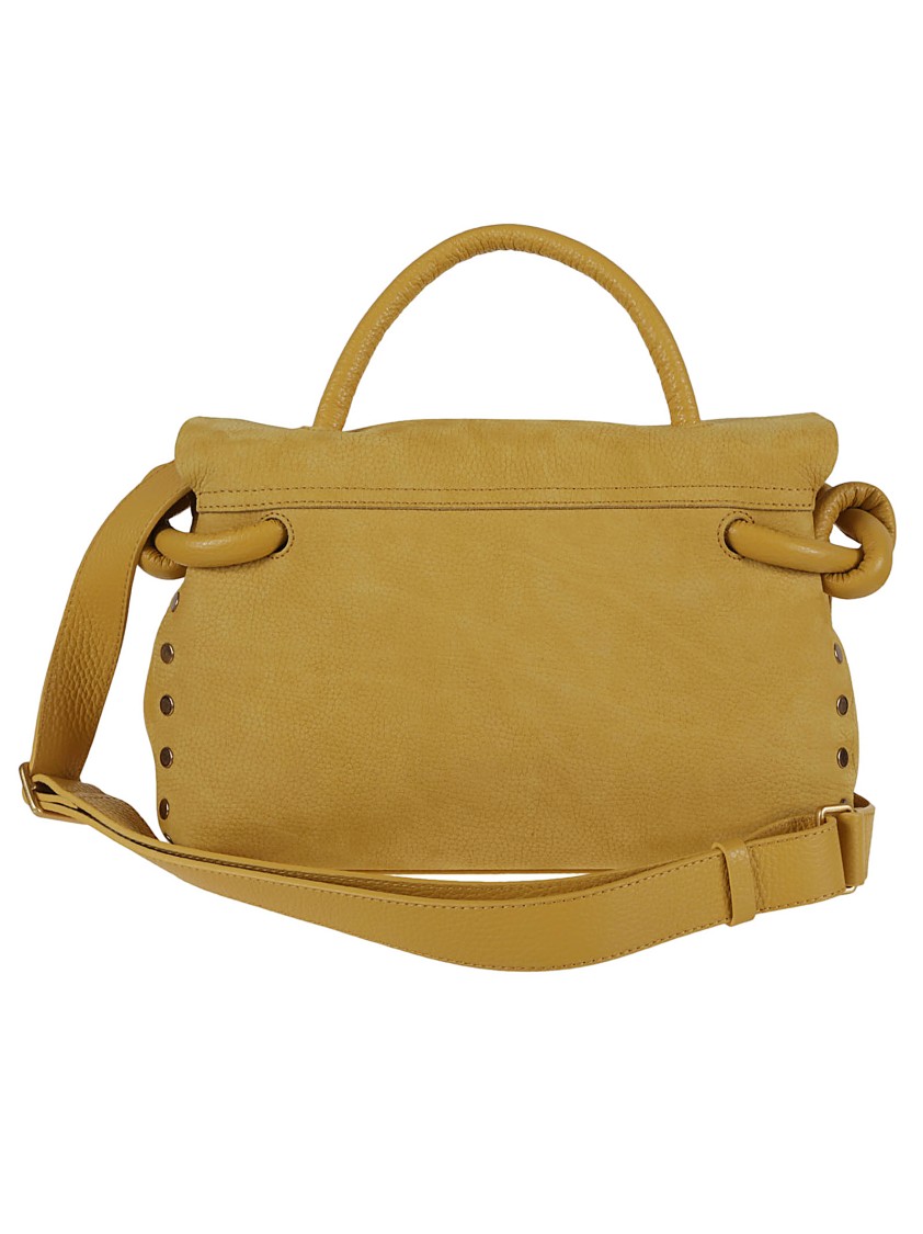 Zanellato Textured Leather Handbag With Flap Closure In Yellow