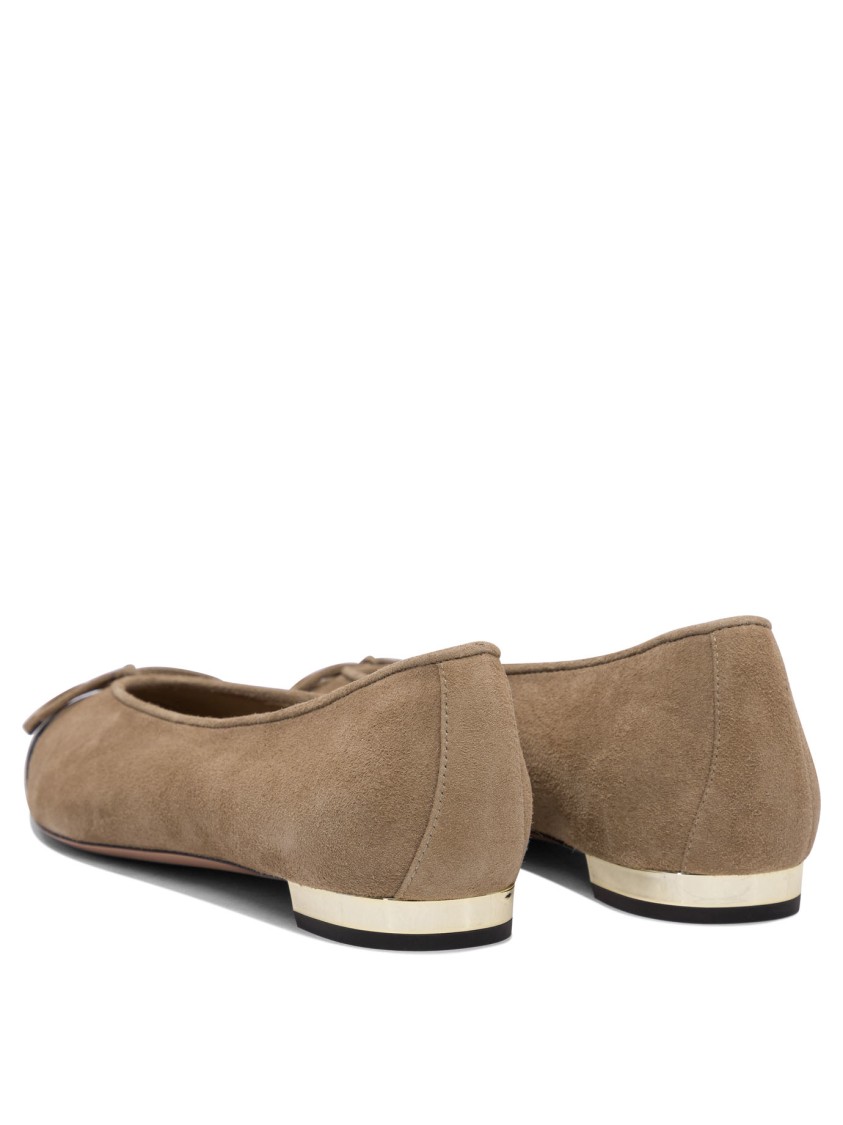 Aquazzura Soft Suede Ballerinas In Brown