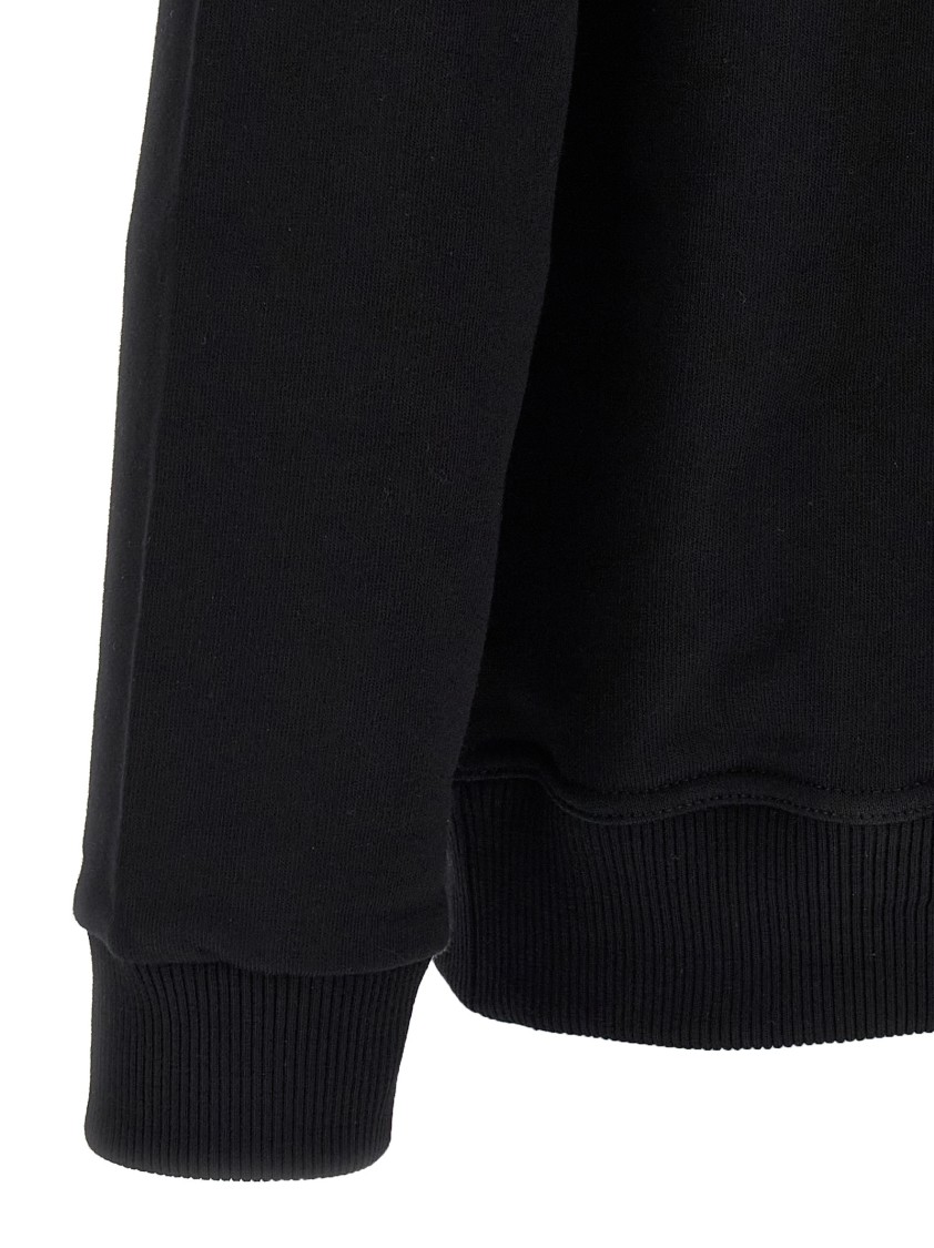 Burberry Relaxed Fit Black Hoodie With Checkered Hood Lining In Black