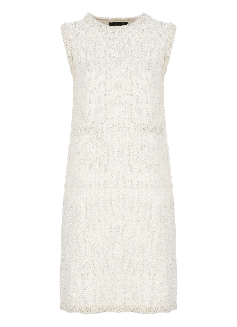 Shop Fabiana Filippi Ivory Cotton Dress In Neutrals