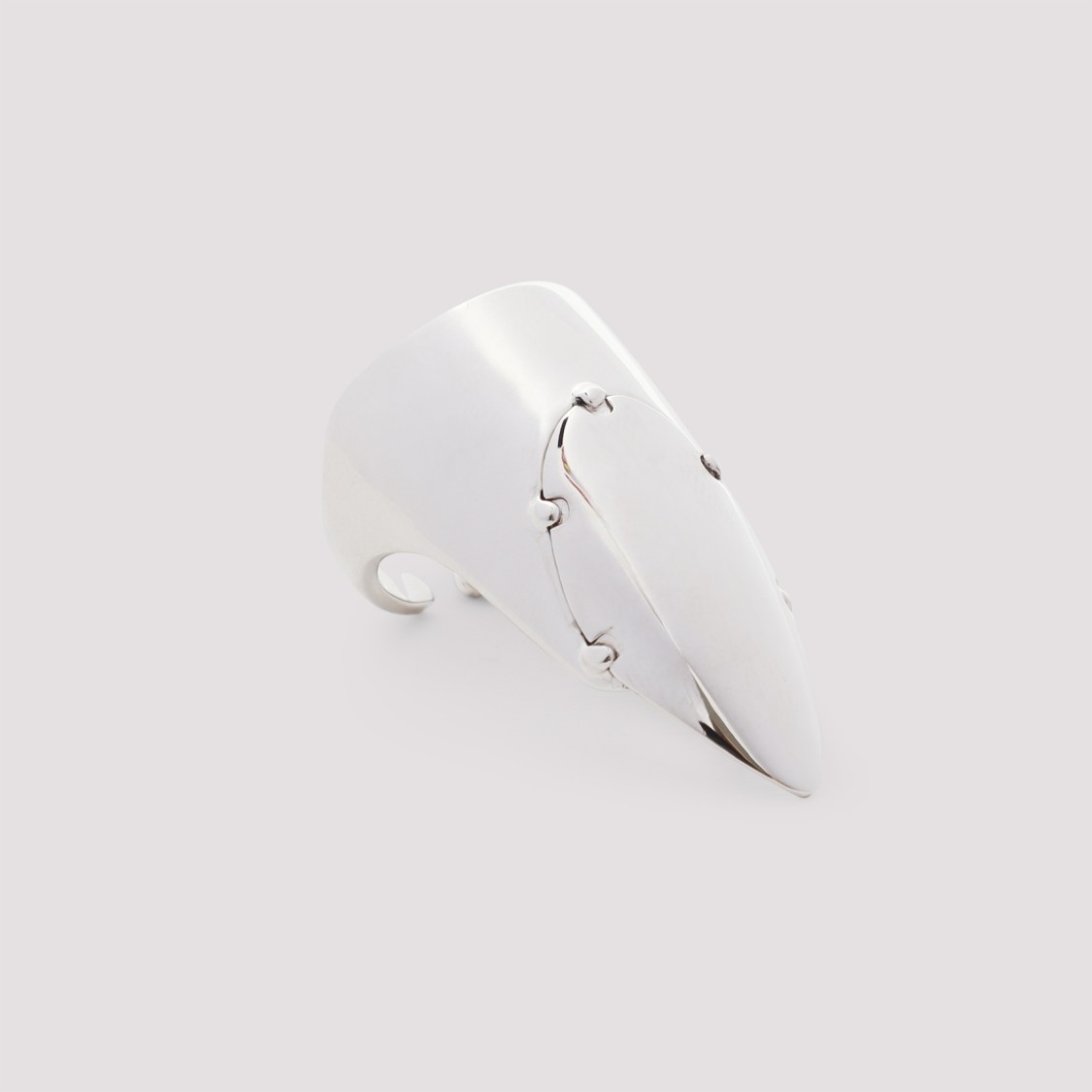Jean Paul Gaultier Metallic Brass Ring In Silver