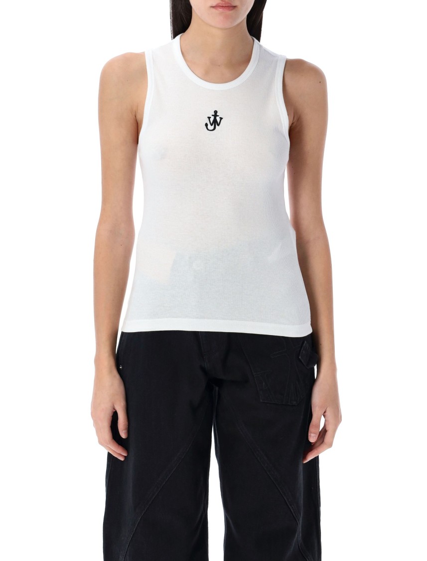 Shop Jw Anderson J. W. Anderson Anchor Logo Embroidery Tank Top In White