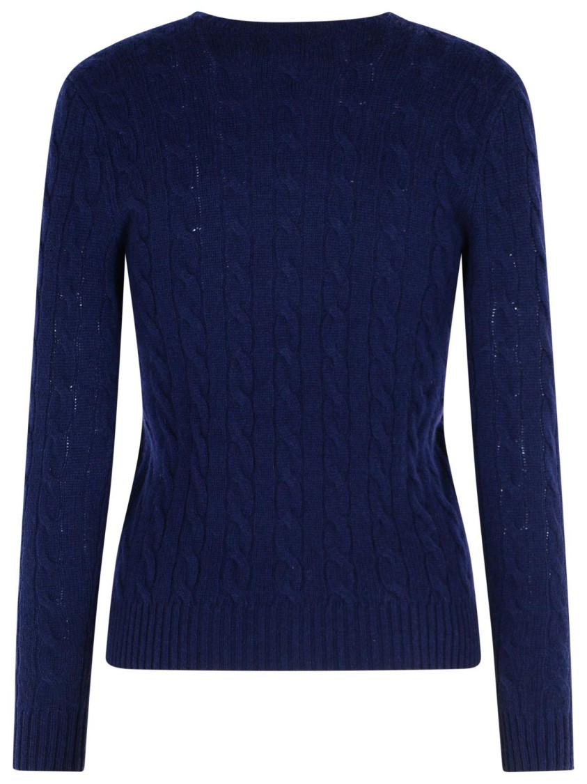 Polo Ralph Lauren Navy Cashmere Blend Sweater In Blue