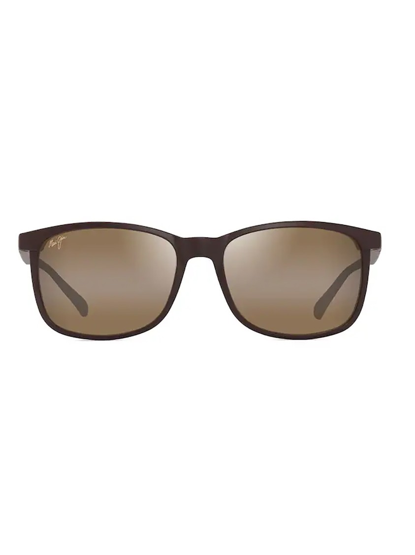 MAUI JIM MAUI JIM HULILI RECTANGULAR MATTE BROWN SUNGLASSES