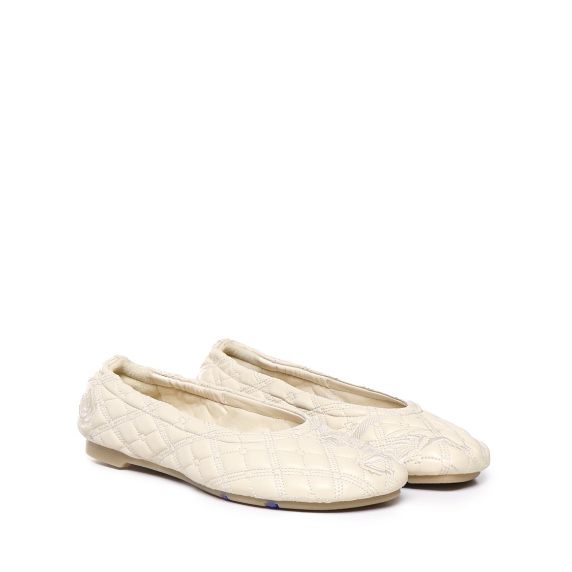 Burberry Sadler Leather Ballerina Flats Women In Neutrals
