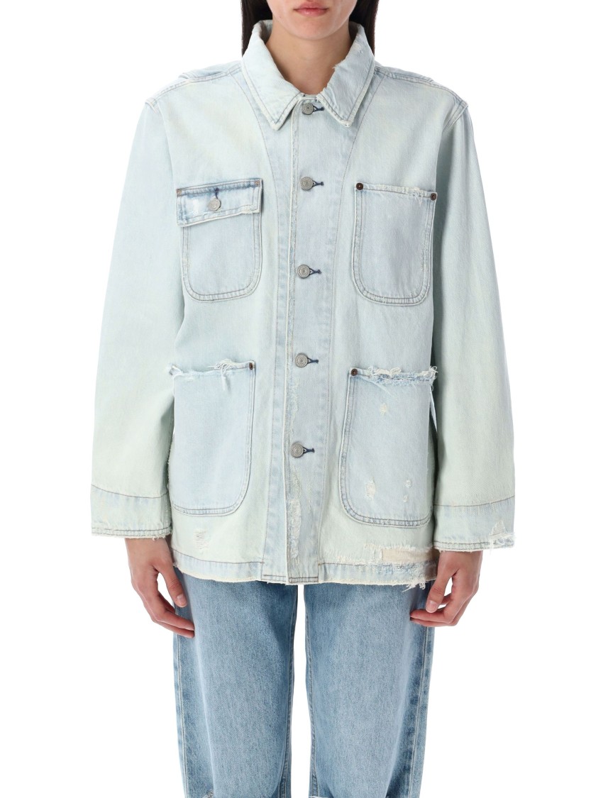 Shop Polo Ralph Lauren Distressed Denim Utility Jacket