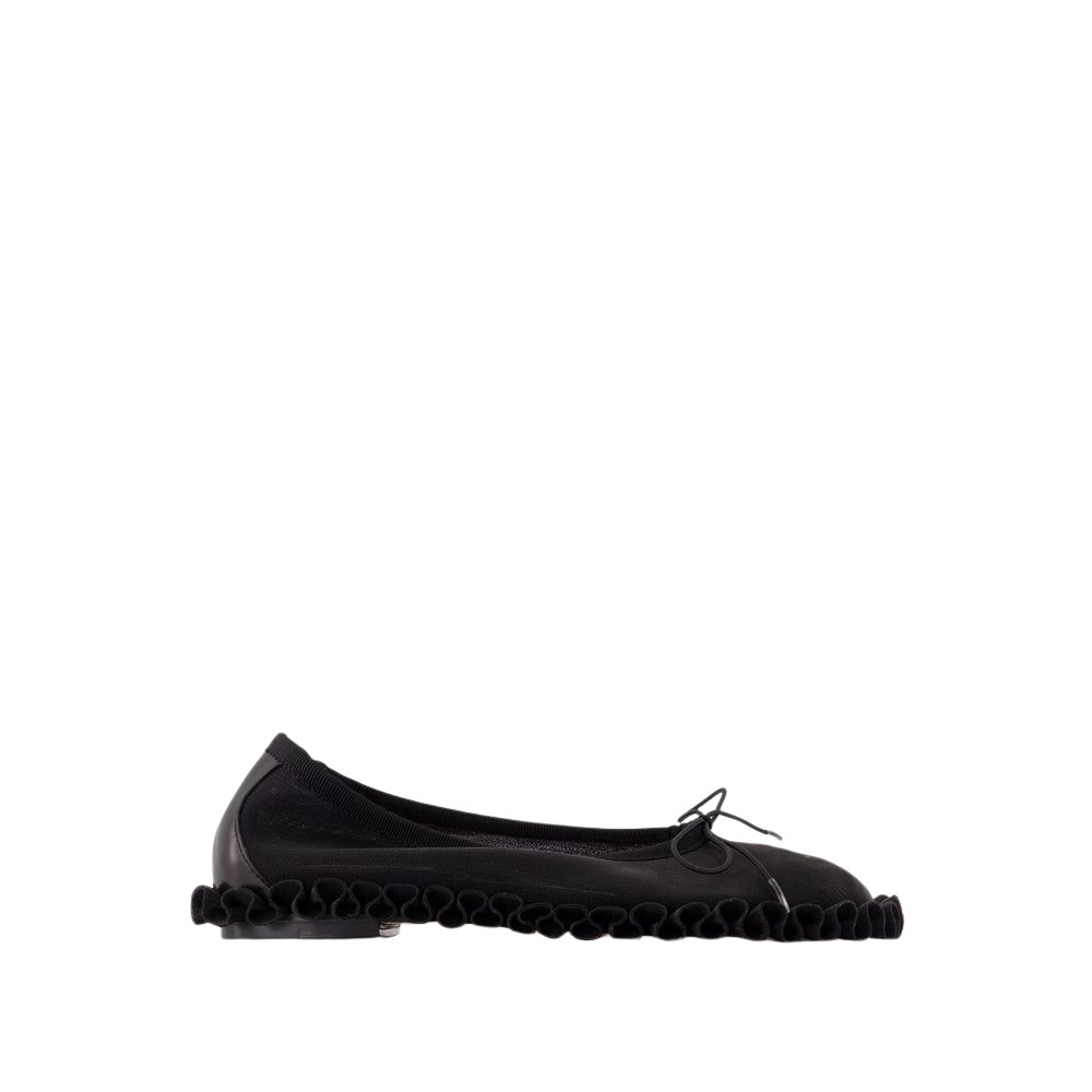 Shop Simone Rocha Tutu Frill Ballerinas - Mesh - Black