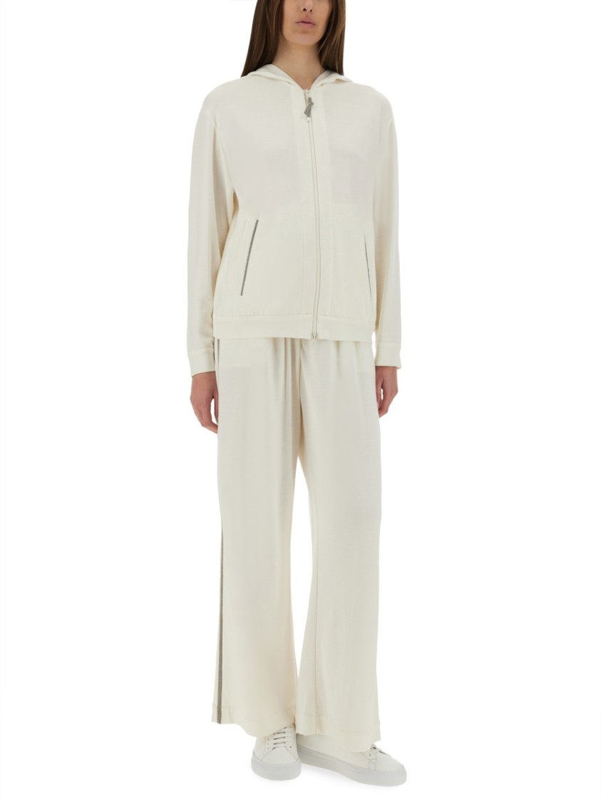 BRUNELLO CUCINELLI BRUNELLO CUCINELLI WIDE-FIT TRACK PANTS WITH ELEGANT SIDE DETAILING