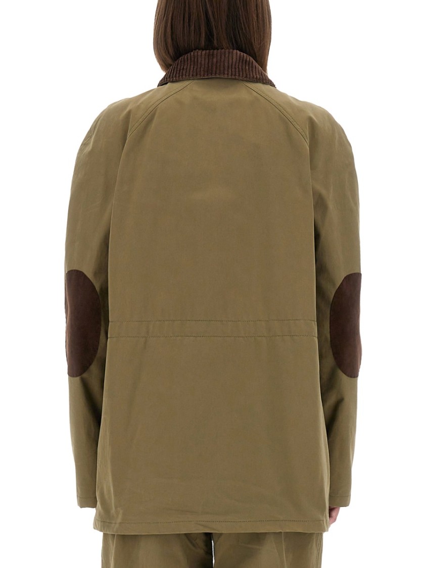Moschino Corduroy-collar Utility Jacket In Brown