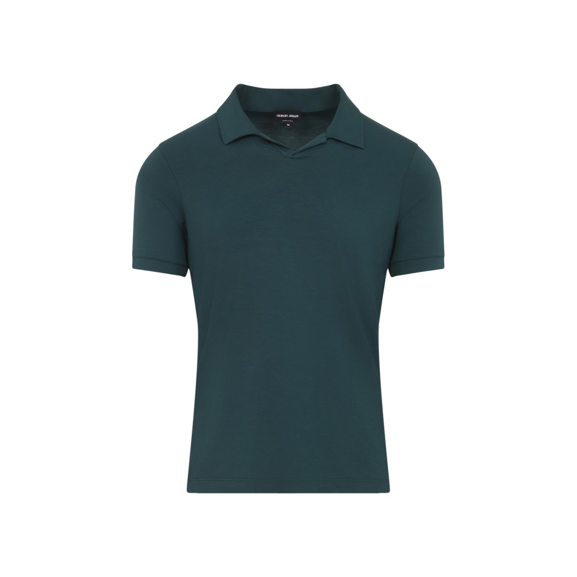 Giorgio Armani Woods Green Viscose Polo In Black