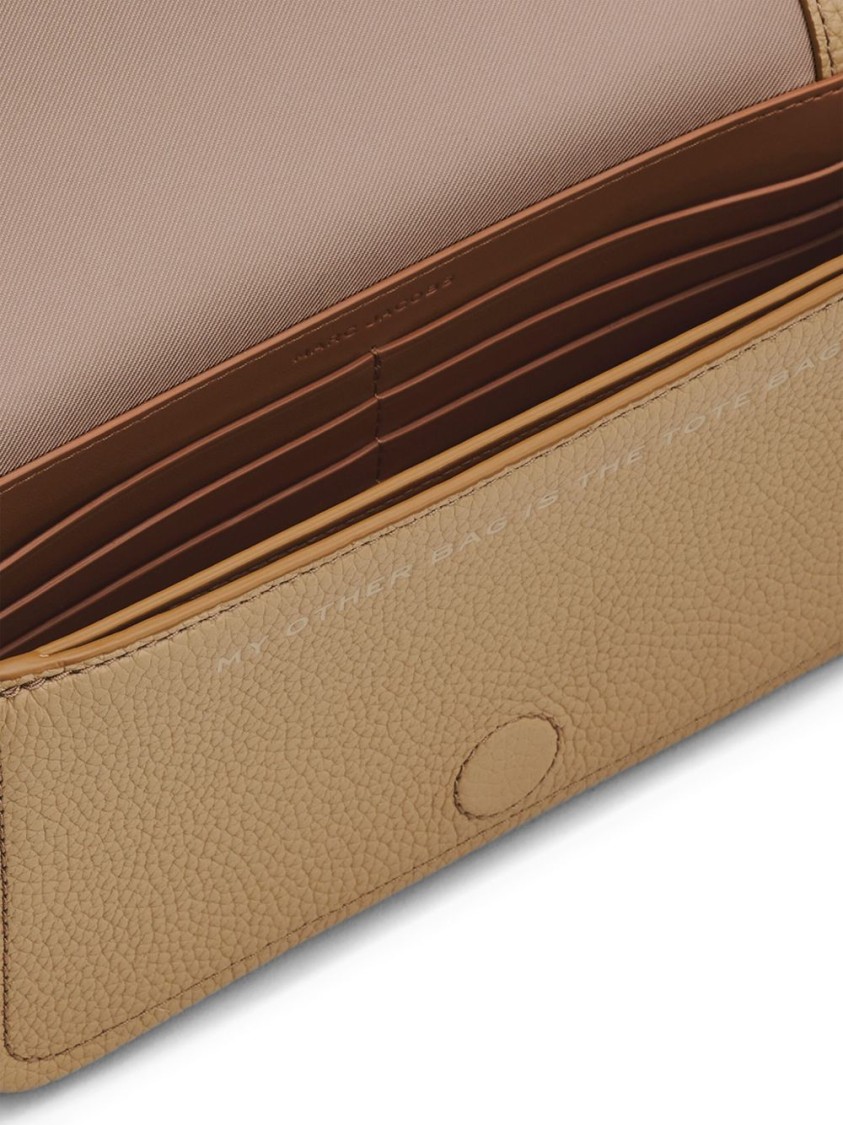 Marc Jacobs Brown Leather Shoulder Bag With Textured Finish In Neutral