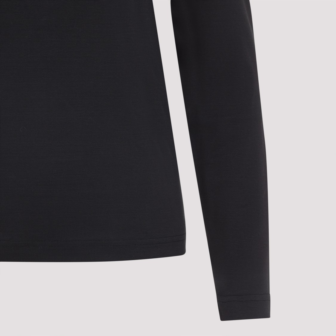 Lemaire Ribbed Crew Neck Long Sleeve Top In Black