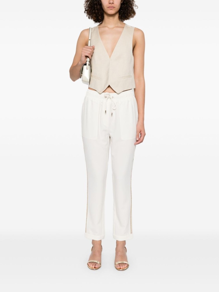 LIU •JO LIU JO WHITE PANTS WITH SIDE STRIPES