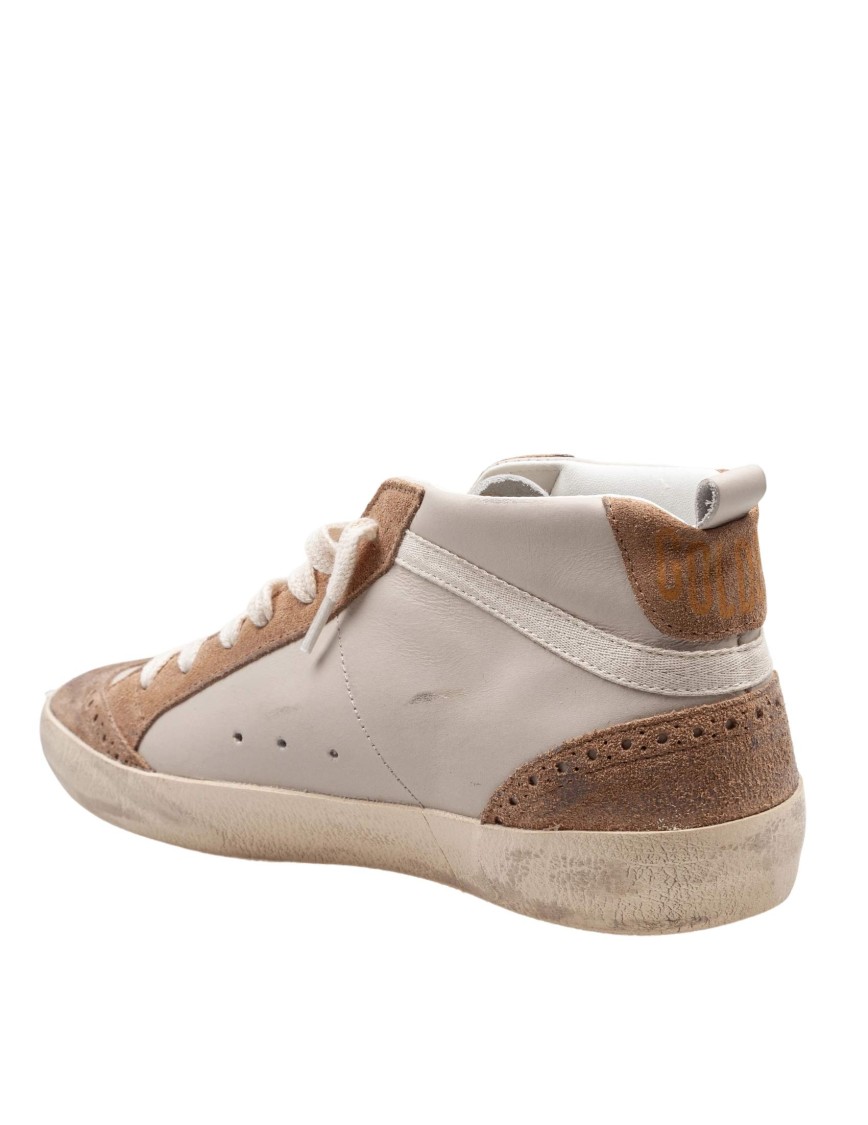 Golden Goose Mid Star Sneakers In Leather And Suede Color Grey/light Brown In Neutrals