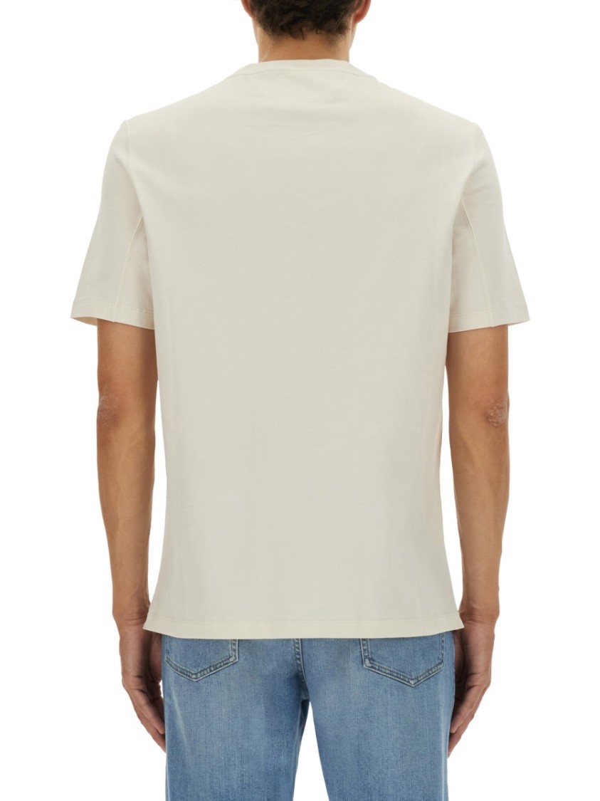 Brunello Cucinelli Relaxed-fit T-shirt With Subtle Logo On Chest In Neutral