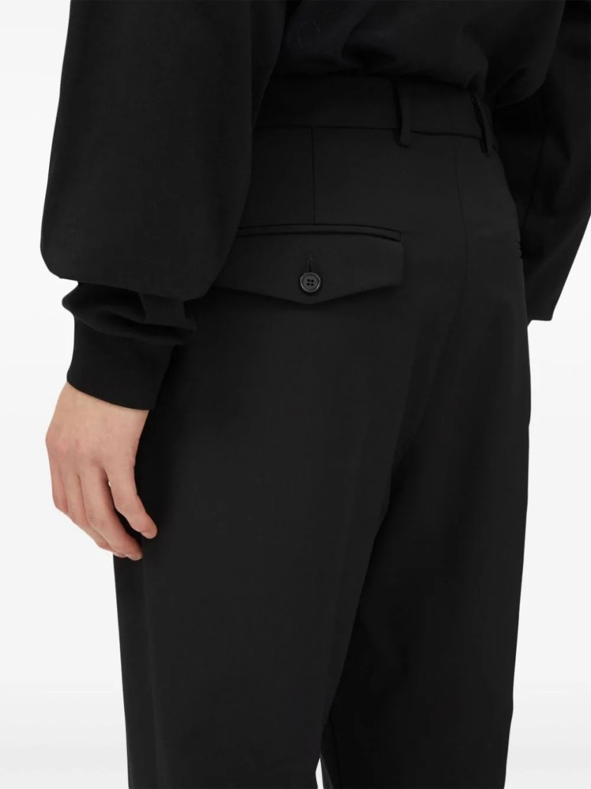 Msgm Straight-leg Tailored Pants With Button Closure In Black