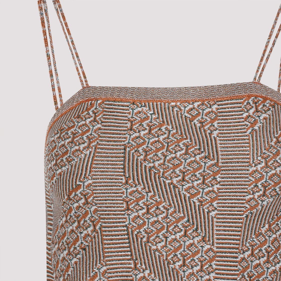 Valentino Womens Garavani Sleeveless Metallic-knit Top In Brown
