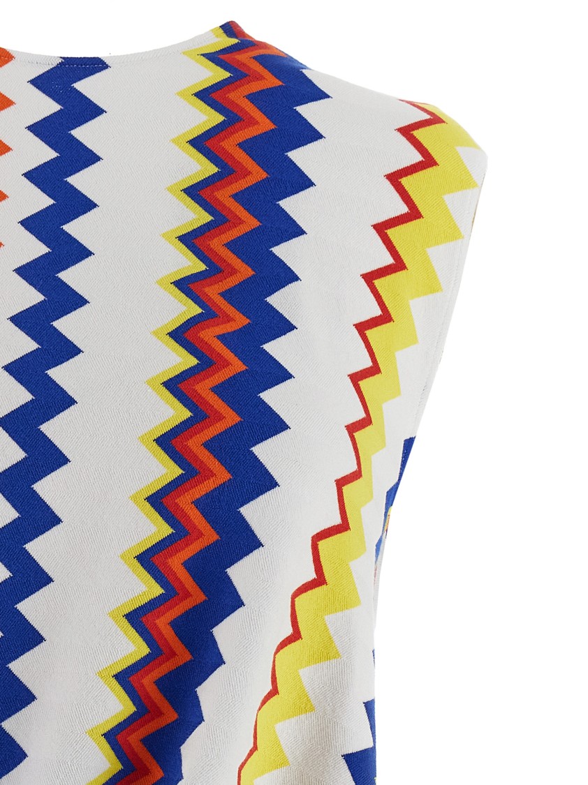 Missoni Peplum Top With Vibrant Zigzag Pattern In Multi