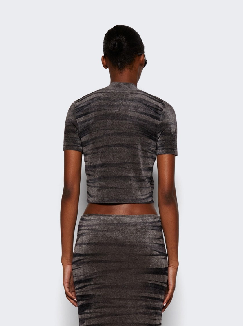 Alexander Wang Digital Animal Print Chenille Top Soft Grey