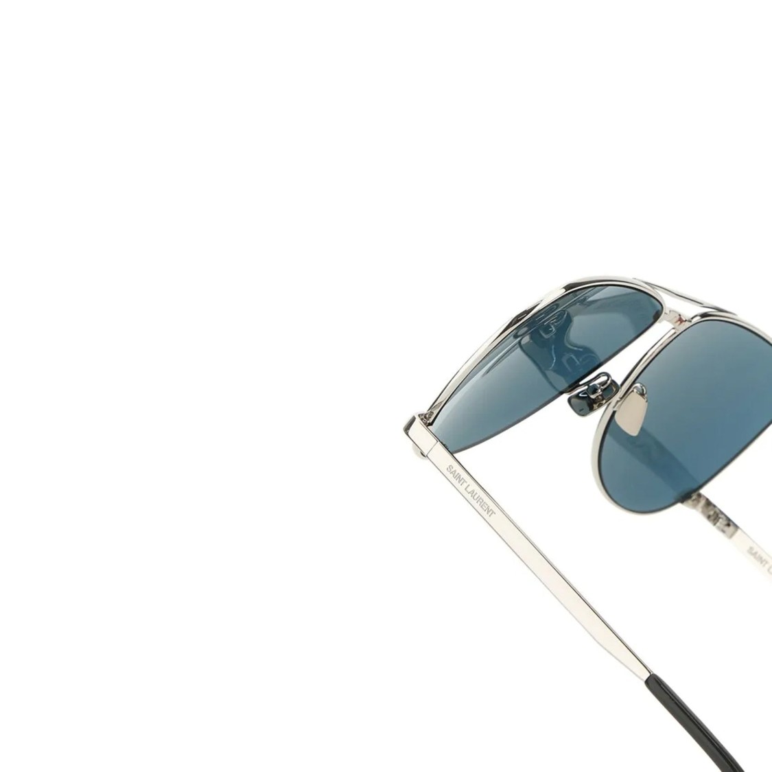 Saint Laurent Metal Sl 690 Dust Sunglasses In Silver